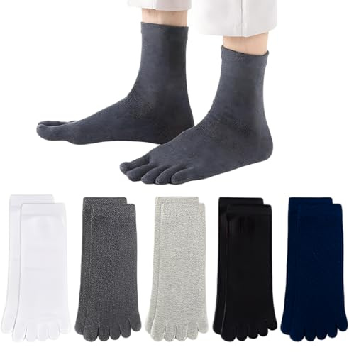 Lot de 5 paires de chaussettes de course à pied, Chaussettes de course à pied à cinq doigts, Chaussette à Doigts, Chaussettes de course à pied respirantes, Pour pilates, yoga, sport, course à pied
