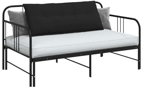 vidaXL Coussin de Dos Noir 120 x 50 cm Tissu en Microfibre, Coussins rectangulaires pour Salon, Housses Amovibles, Coussins de Dos en Microfibre pour Un Max de Confort