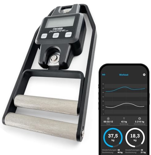 aerobis Powrlink greppkraftsmätare – inkl. live-tracking-app – hög precision handdynamometer och handtagsmätare upp till 300 kg – digital handtagsmätning för sport, fitness, rehabilitering och