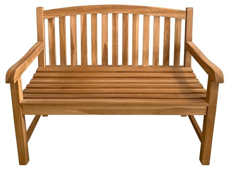 AXI Suki Gartenbank aus Teak Holz in Braun | Holzbank mit Armlehnen | Teakholz Parkbank für den Garten/Terrasse mit Rückenlehne für 2 Personen | 120 x 63 x 95 cm