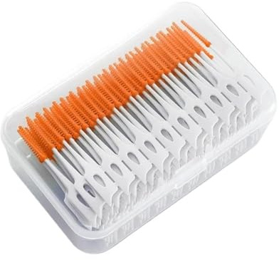 Interdentalborstar och tandtrådspinnar, Interdentalborste Flerfärgad Förpackning med 40 eller 120 st(Orange 120pcs)