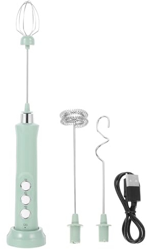 ibasenice Elektrischer Milchaufschäumer Kabelloser Tauchsieder Kleiner Handmixer mit USB Ladefunktion für Kaffee und Milchgetränke