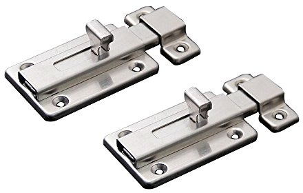 NELXULAS Edelstahl-Türriegel, Schieberiegel, Zylinderriegel (8,9 cm)