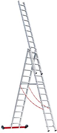 euroline GmbH - Alu-Mehrzweckleiter 3-teilig jeweils 13 Sprossen rollbar