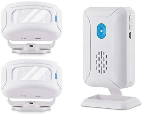 NineLeaf Wireless Motion Sensor Alarm, Indoor Motion Sensor Alarm with Siren, Door Motion Sensor,Caregiver Pager for Elderly with 32Different Melodies 4Volume Adjustable for Business Hotel Home Office