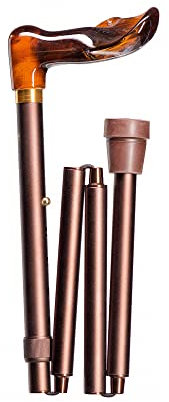 Gastrock Faltbarer Gehstock Deluxe-Fischer-faltstock Bernstein Rechts