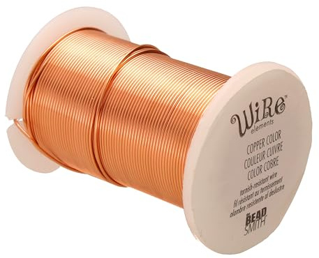 The Beadsmith Wire Elements 22-Gauge Lacquered Tarnish-Resistant Copper Wire for Jewelry Making, 20 Yard, 18.29 Meter Spool (Antique Copper Color)