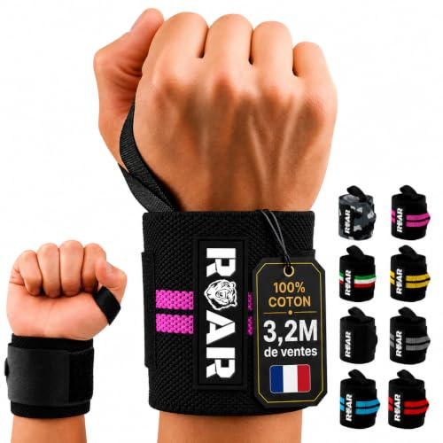 Roar® Muñequeras Deportivas (2 Unidades) – Muñequeras para Gimnasio, Crossfit y Fitness, Wrist Wraps Ajustables para Levantamiento de Pesas, Entrenamiento y Soporte de Muñeca Hombre Mujer