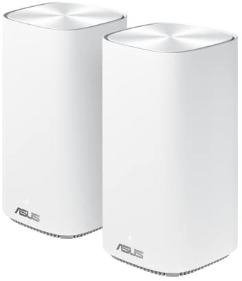Asus Ai Mesh System ZenWiFi AC Mini CD6 Weiß (2in1 Mesh Zugangspunkte-Set, AC1500 WiFi 5, 3x Gigabit LAN, App Steuerung, unterbrechungsfreies Roaming, AiProtection)