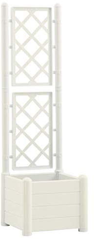 Tidyard Pflanzkübel Garten-Hochbeet 30 L Mit Spalier,Gartenspalier Rankgitter Rankhilfe Rankkasten Pflanzkasten Blumenkübel Pflanzgef?? Kletterpflanzen Blumenkasten 43x43x142cm