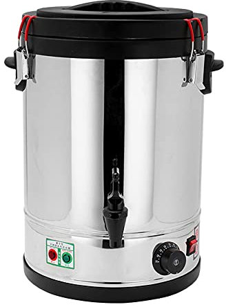 MNSSRN Seau à Grande capacité en Acier Inoxydable, Godet d'isolation Anti-échappée à Double Couche électrique, Machine à Eau Chaude, Isolation à thé au Lait, fête de Magasin de Boissons,60L