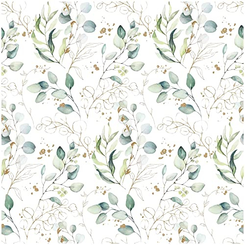 VmG-Store Bomullstyg, metervara, sömnad, sömnadsmaterial, barntyg, 140 cm bred (blommor, mintgrön, BC036, 100 x 140 cm)