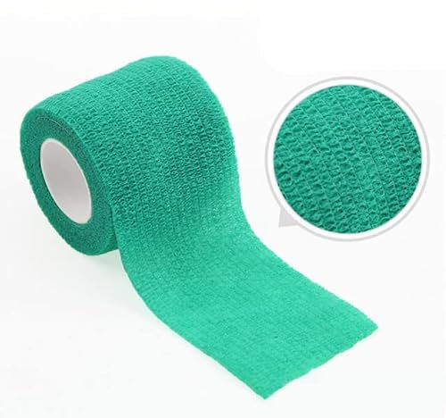 JOYDREAMDESIGN 1 Rotolo 4.8m Nastro Avvolgente Fasciatura Elastica Autoadesiva Colorata Sportiva Per Rilievi Di Supporto Del Ginocchio Dito Caviglia Palmo Spalla-Ciano,15cm X 4.8m