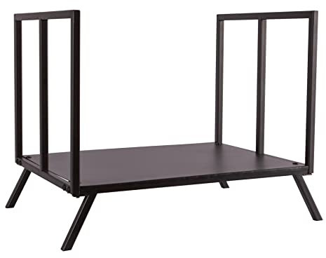 Hammer & Tongs Fireside Log Storage Rack - Black Iron Wood Holder for Indoor or Outdoor Use - Durable Metal Log Holder Stand for Fireplace, Wood Burner, or Hearth