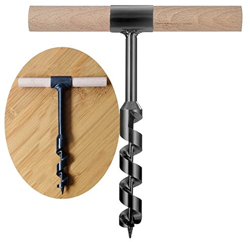 BOSUGE Punta da Trapano di Sopravvivenza Manuale Multiuso, con Una trivella a Mano in Legno, Punta per Sega a Foro per la Lavorazione del Legno, Fissa i Chiodi della Tenda per Lo Strumento di aggiu