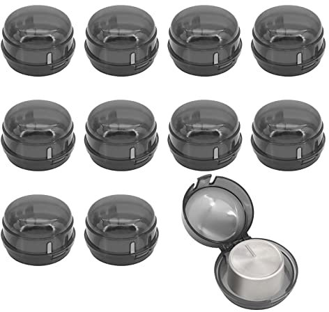 ShawFly 10 Stück Herdknopf Kindersicherung, Herdschutz Backofen Kindersicherung Schutzabdeckung des Kochgeschirrknopf Schutz für Babys & Kleinkinder-Schwarz