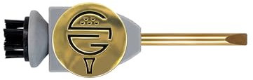 Skinny Golf Pocket Caddie,Das ultimative 4-in-1 Golfwerkzeug,mit Scheuerbürste, Messing-Rillenreiniger, Pitchgabel Reparatur & Ballmarker,passt problemlos in Ihre Tasche,hält jeden Ballmarker (grau)