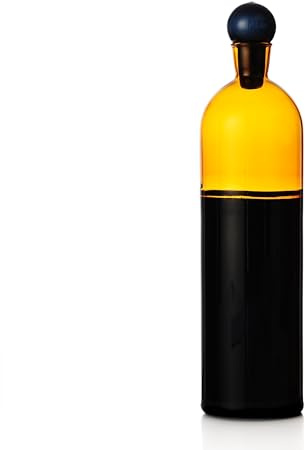 Ichendorf Milano Bouteille, Noir - Ambre - Noir, Collection Light Couleur, 95 cl, Verre borosilicate, Fait à la main