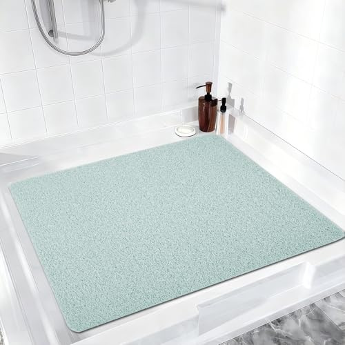 Duschmatte rutschfest, 54 x 54 cm Weich Komfort Sicherheits Badewannenmatte, Antibakterielle Badematte mit Ablauflöchern, Antirutschmatte Dusche für Badewanne und Nassbereiche