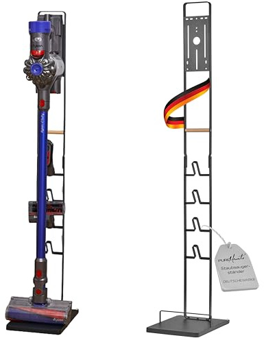 PureMounts Staubsauger Ständer Halterung universal kompatibel mit Dyson V15, V12, V11, V10, V8, V7, Bodenständer, Zubehör Halter, Schwarz
