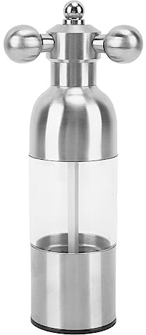 ZPSHYD Macinapepe, Rotore in Ceramica Ricaricabile, Ruvidità Regolabile Macinapepe Manuale Per Sale E Pepe Creazioni Culinarie Cucina(L-Argento)