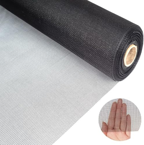 Xhfhenhce Window Screen Mesh,Easy to Cut Fiberglass Window Mesh Replacement,Durable, Not Easy to Tear,High Visibility & Well-Ventilated Door Screen for Flies Mosquitoes Provention, 36x100', Charcoal