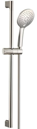 Schläfer 1317410 | Saliscendi Euphoria1 Con Soffione, Interasse Fisso 75cm, Asta 76,5cm, Doccetta 3 Funzioni Anticalcare, Flessibile PVC, Colore Acciaio