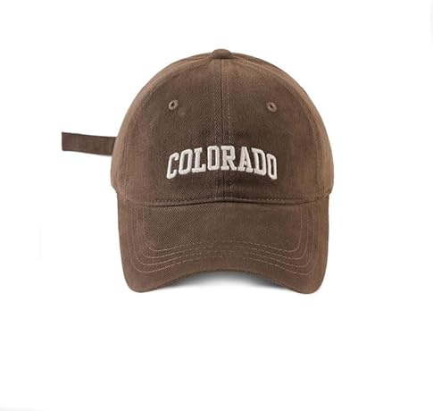 COTIDI Colorado herrmössa, 100 % bomull, basebollkeps, justerbar, BRUN, one size