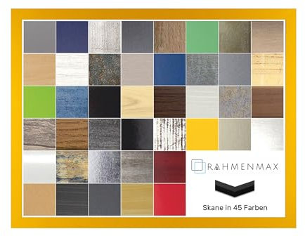 RahmenMax Skane Puzzlerahmen Bilderrahmen Posterrahmen 60 x 80 cm Gelb Passgenau Handgefertigt inklusive klarer Acryl Verglasung