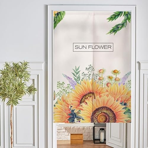 Türvorhang Lavendel Sonnenblume Grün Küchenvorhänge Polyester Raumteiler Vorhang Waschbar Vorhänge Kurz Küchenvorhang Langlebig Fliegenvorhang Terrassentür tür Vorhang Verdickung Vorhang Tür 90x200cm