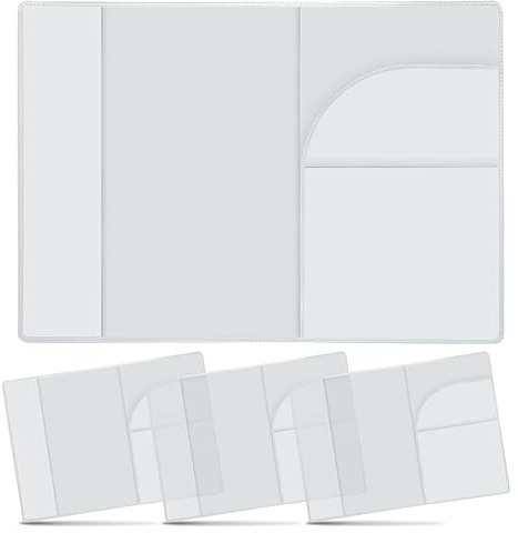 XWYDZ Waterproof Passport Cover Transparent & Scratch - 4 Pack Secure Fit Frosted PVC Holder for UK British Passports, Travel Good Helper Dustproof Protection Not Valid for Irish passports