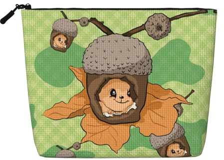 Cartoon Eichhörnchen Damen Kultur- und Kosmetiktasche, Unisex-Kulturbeutel, Aufbewahrungstasche für Körperpflege