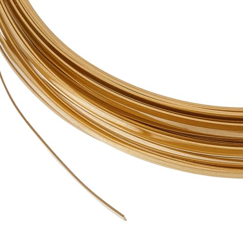 BENECREAT 12 m Flacher Messingdraht Der Stärke 1mm Breiter Flacher Basteldraht Schmuckherstellungsdraht Für Die Herstellung von DIY Schmuck Und Bastelarbeiten. Edelsteinverpackung