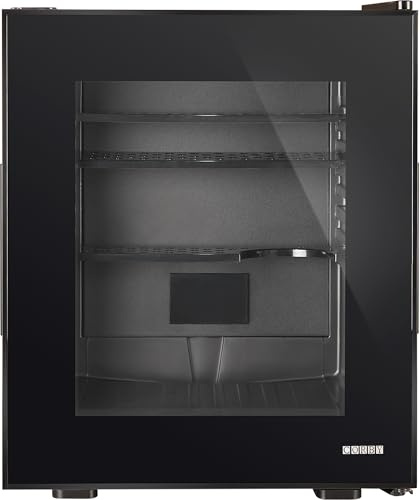 Corby Eton 20L Glass Minibar in Black, Black interior
