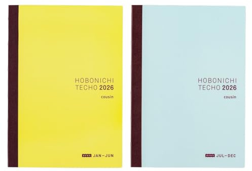 Hobonichi Techo 2026 Cousin Avec Books – A5, Daily, 6-month x 2-Book Set (Jan Start), Japanese, Planner
