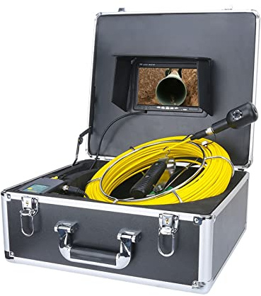 Endoscopio, 7 pollici DVR 30m 50m 1080p HD Videocamera di ispezione del tubo dell'endoscopio industriale dell'obiettivo della fotocamera dual fotocamera(30m)