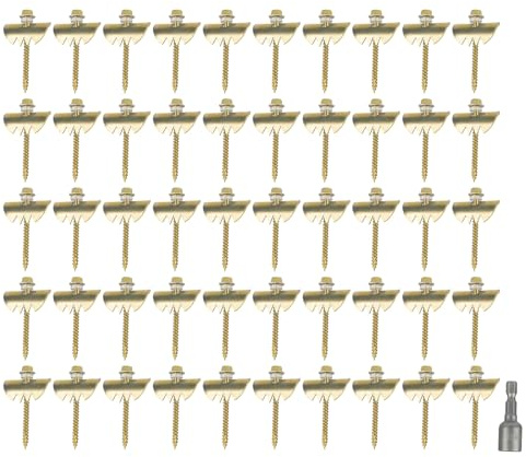 50xFence Nail Set Staple for Wood Fixation Reusable Wire Fencing Staple for Softwoods Fence Nail Mesh Screw Fence Nails Mesh Screws Woven Fencing Packing Specifications Screws