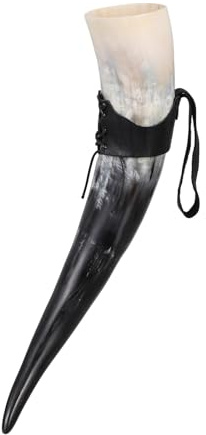 TOYANDONA Corne à Boire Viking 36-40 CM en Corne Naturelle de Bœuf Grosse Capacité 1 PC Chope Médiévale pour Bière Vin et Hydromel Accessoire Vintage pour Reconstitutions Historiques et