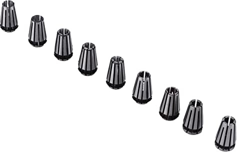 FTVOGUE ER8 Collet Chuck Set, Precision High Speed Steel Clamping Tool Holding for CNC Milling Engraving 0.005mm Accuracy ER8 Chuck Compatible 1mm to 5mm 9 Pieces