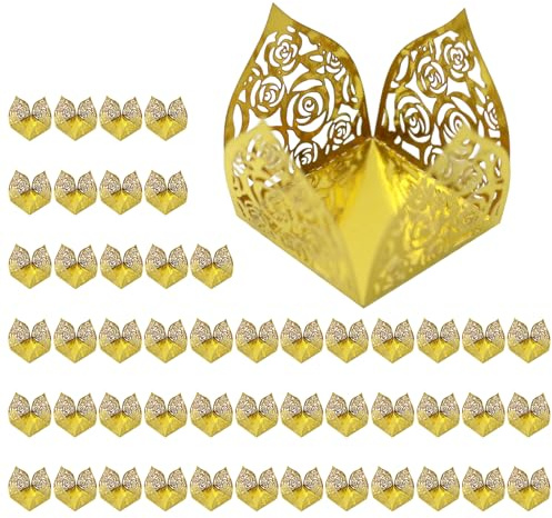Elegante, verspiegelte Pralinenschachtel für Hochzeiten mit Rosen für Partydekorationen, stilvolle Geschenkverpackung, hohle Schokoladen mit Rosenmuster