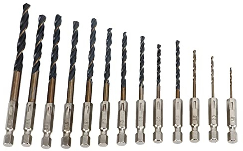 Garosa Jeu de Forets Hélicoïdaux 13 Pièces HSS et Trace de Cobalt Foret à Tige Hexagonale 1,5 Mm à 6,5 Mm Changement Rapide pour le Bois, le Plastique et le Métal pour les Utilisateurs de Bricolage