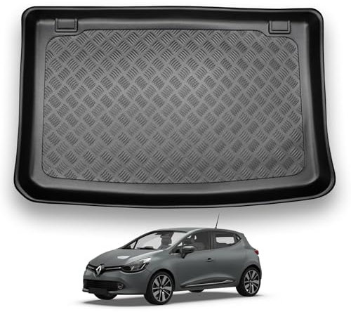 NOMAD Renault Clio (2012-2019) Boot Liner [Hatchback Models] Tailored Fit Car Floor Mat Protector Non Slip Waterproof Raised Edges Compatible Custom Fit Accessory Black Dog & Pet Friendly