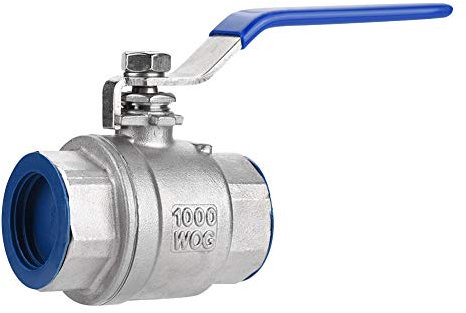 Valvola a Sfera Inox, Akozon Rubinetto Inox DN20 Valvole Sfera Acciaio Inox 304 Femmina a Due Vie a 3/4 NPT 1000WOG con Leva di Velocità