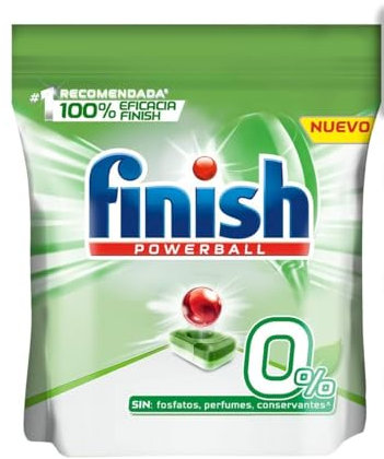 Finish Powerball 0% All in 1 - Pastillas para el lavavajillas, Formato 30 pastillas