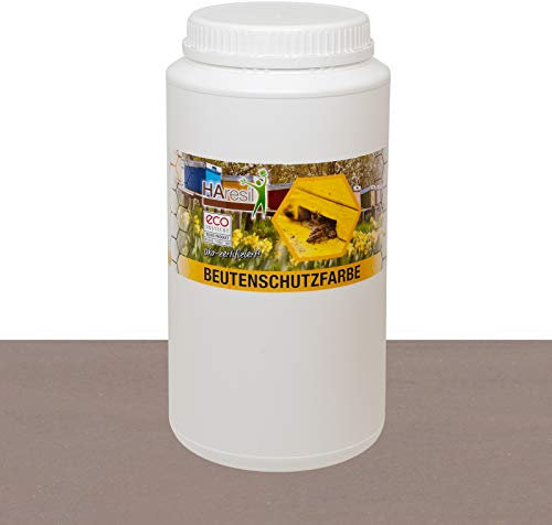 HAresil Beutenschutzfarbe Beutenschutz Bienen Beuten Lasur eco ungiftig Farbe grau Inhalt Gewicht 2 kg