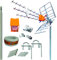 TECNOVOZ Kit Antena Televes 5G + Amplificador y Fuente + Mástil 1.2m + Garras + Conexiones + 20m Cable Televes