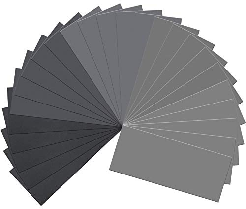 LCubro 25PCS Sandpaper, Wet Dry Sandpaper, High Grit 1000 2000 3000 5000 7000 Sandpaper Sheets Assortment for Wood Metal Polishing Automotive Sanding, 9 x 3.6 inches