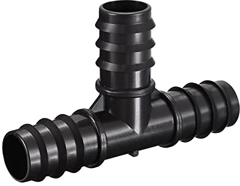sourcing map Paquete de 4 Manguera Conector Riego Conexiones 25mm Negro | Dentado Plástico para 1 Pulgada Interior Diámetro Manguera