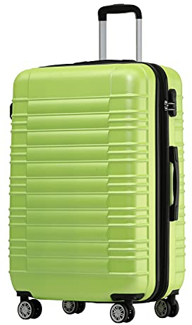 BEIBYE Zwillingsrollen Reisekoffer Koffer Trolleys Hartschale M-L-XL-Set (Green, XL)