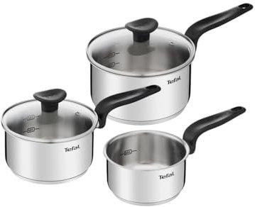 Tefal Primary Stainless Steel 3 pcs Induction Saucepan Set